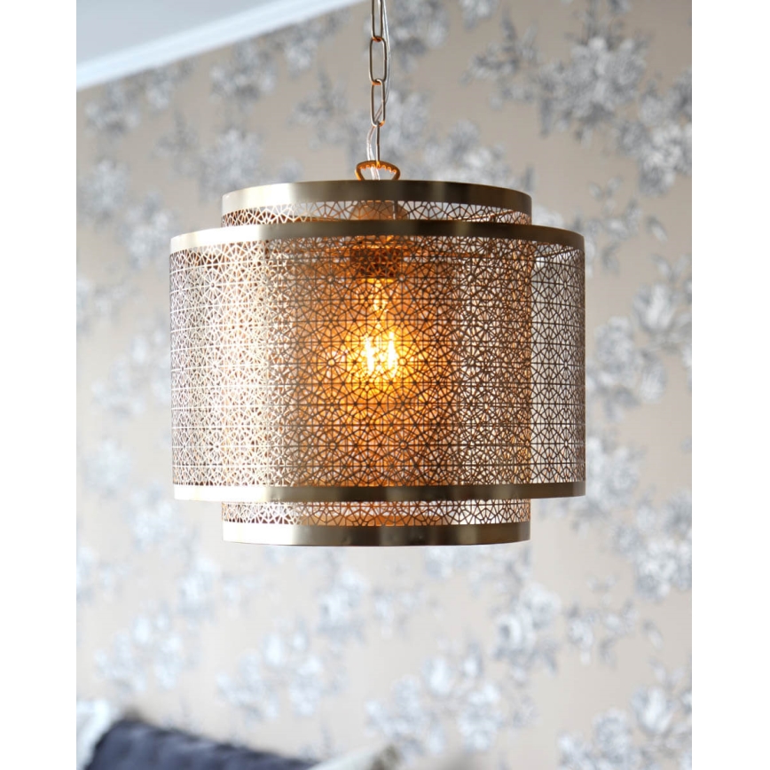ByRydens - Suspension chaîne HERMINE 1xE27/5W/230V laiton d. 34 cm