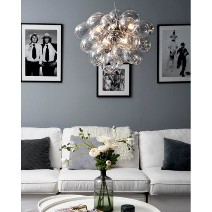 ByRydens - Suspension filaire GROSS 8xG9/4W/230V transparent d. 50 cm