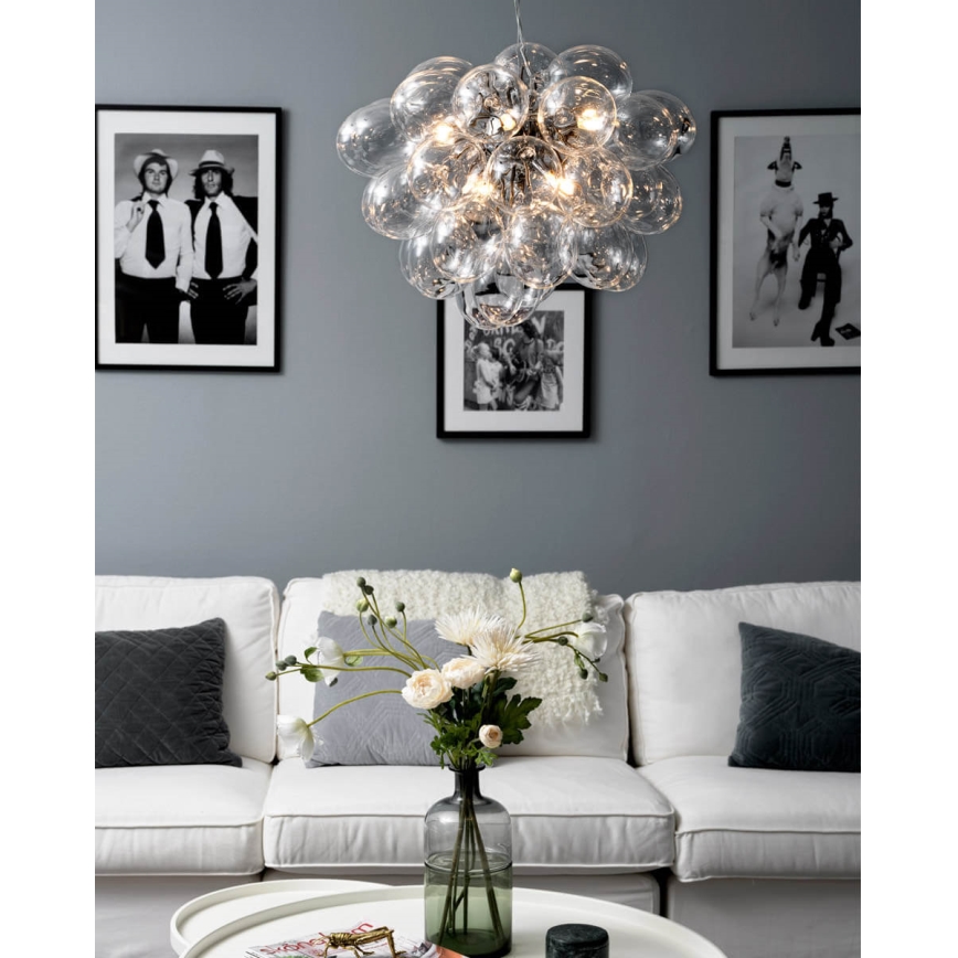 ByRydens - Suspension filaire GROSS 8xG9/4W/230V transparent d. 50 cm