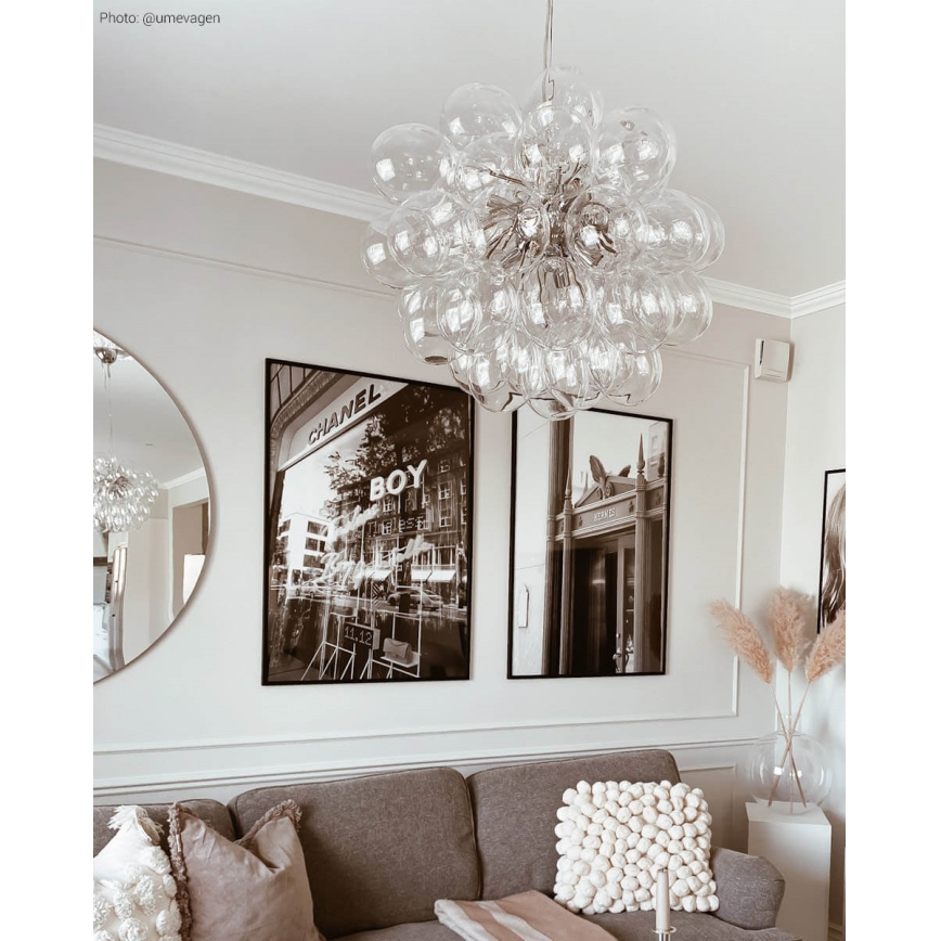 ByRydens - Suspension filaire GROSS 8xG9/4W/230V transparent d. 50 cm