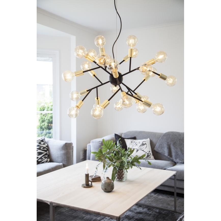 ByRydens - Suspension filaire HEROES 24xE27/5W/230V noir d. 80 cm