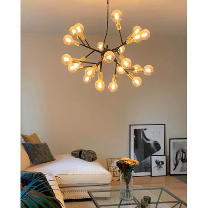 ByRydens - Suspension filaire HEROES 24xE27/5W/230V noir d. 80 cm