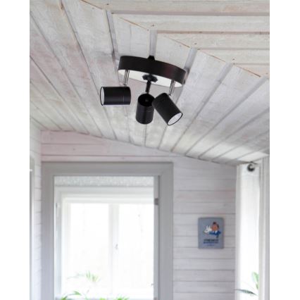 ByRydens - Spot CORRECT 3xGU10/7W/230V noir d. 20 cm