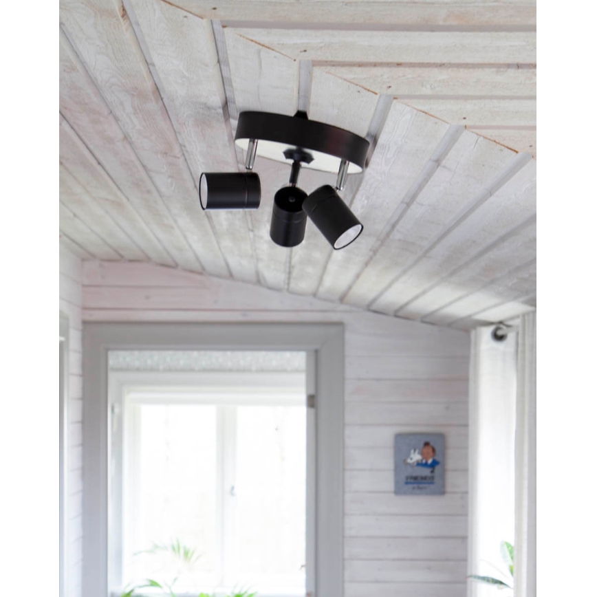 ByRydens - Spot CORRECT 3xGU10/7W/230V noir d. 20 cm