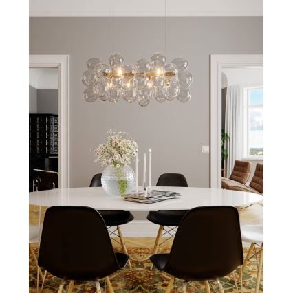 ByRydens - Suspension sur câble GROSS BAR 8xG9/4W/230V, transparente