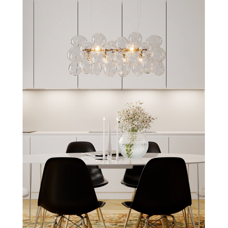 ByRydens - Suspension sur câble GROSS BAR 8xG9/8W/230V transparent