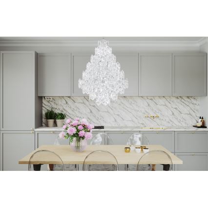 ByRydens - Suspension chaîne MONARQUE GRANDE 11xE14/5W/230V transparent d. 58 cm