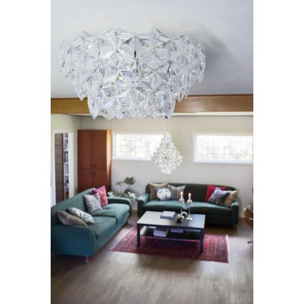 ByRydens - Plafonnier MONARQUE 3xE27/5W/230V transparent d. 51 cm
