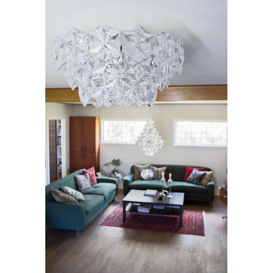 ByRydens - Plafonnier MONARQUE 3xE27/5W/230V transparent d. 51 cm