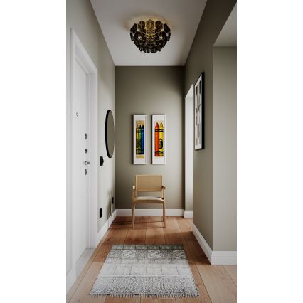 ByRydens - Plafonnier MONARQUE 3xE27/5W/230V noir d. 51 cm