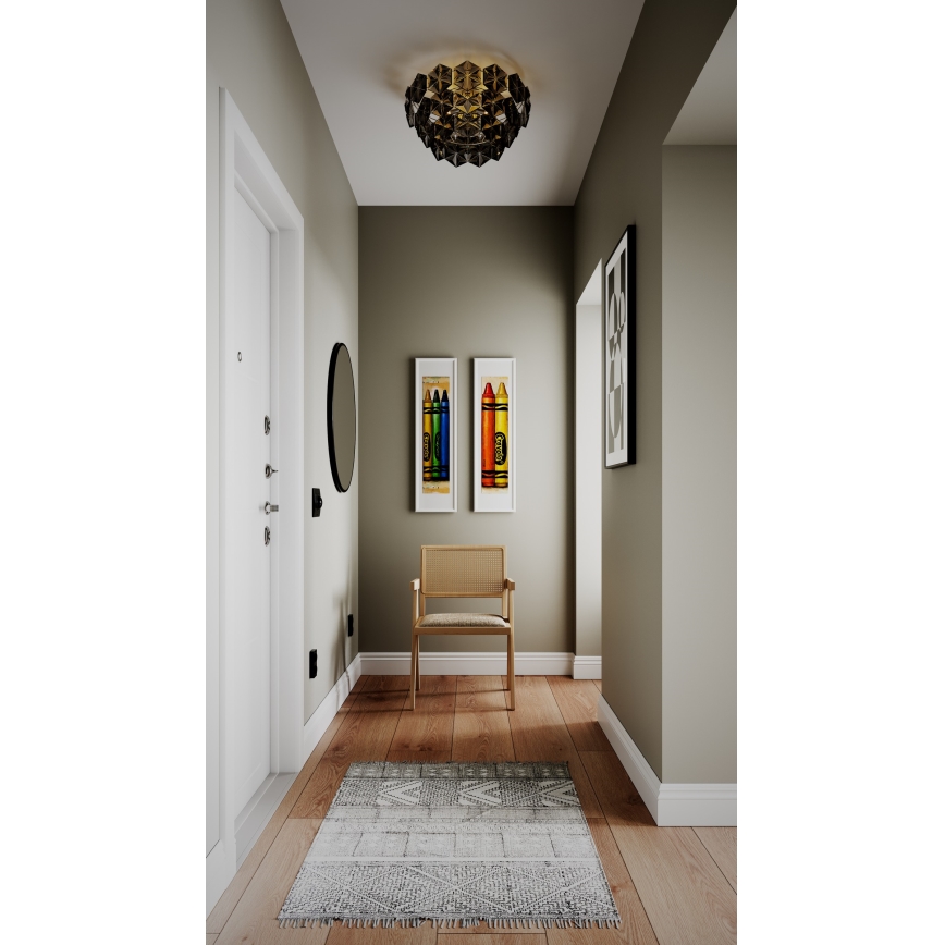 ByRydens - Plafonnier MONARQUE 3xE27/5W/230V noir d. 51 cm