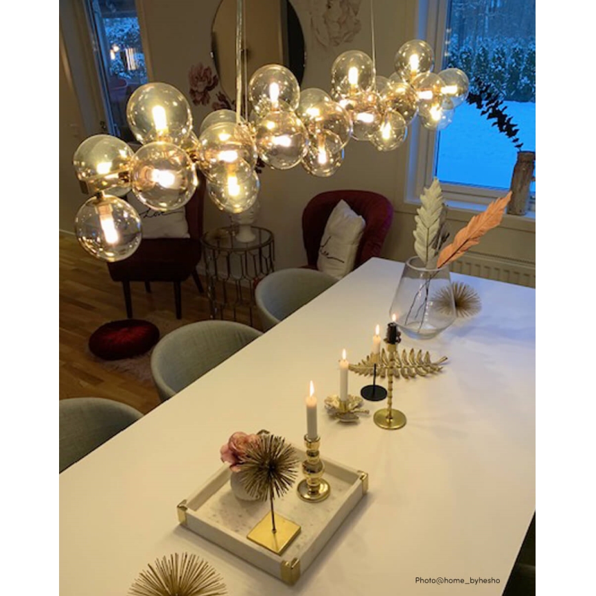 ByRydens - Suspension filaire SPLENDOR 25xG9/5W/230V fumé/marron