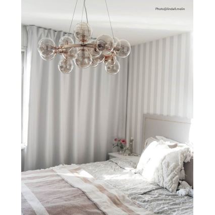 ByRydens - Suspension filaire SPLENDOR 15xG9/5W/230V fumé/marron d. 58 cm