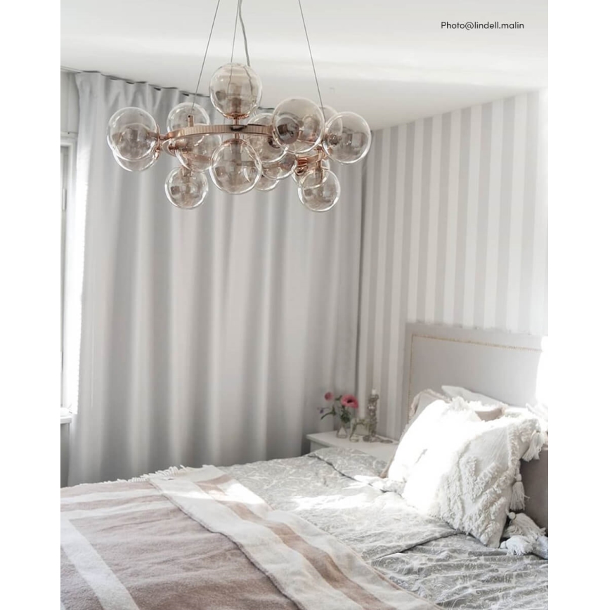ByRydens - Suspension filaire SPLENDOR 15xG9/5W/230V fumé/marron d. 58 cm