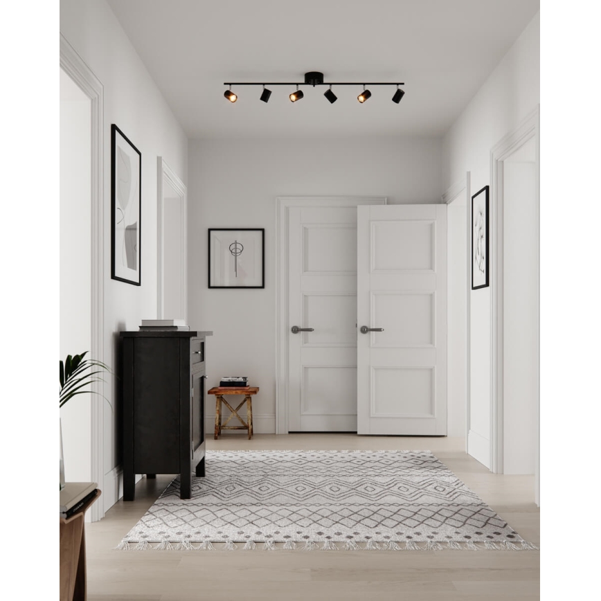 ByRydens - Spot CORRECT 6xGU10/7W/230V noir d. 30 cm