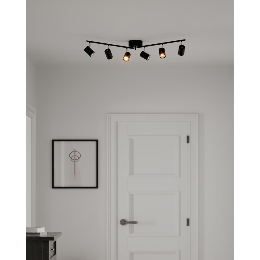ByRydens - Spot CORRECT 6xGU10/7W/230V noir d. 30 cm