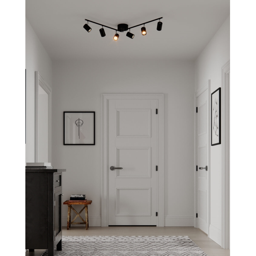 ByRydens - Spot CORRECT 6xGU10/7W/230V noir d. 30 cm