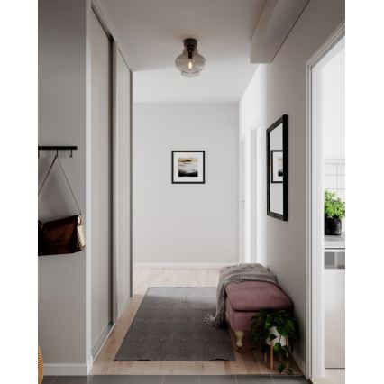 ByRydens - Plafonnier DOLORES 1xE27/5W/230V Ø 30 cm gris/fumé