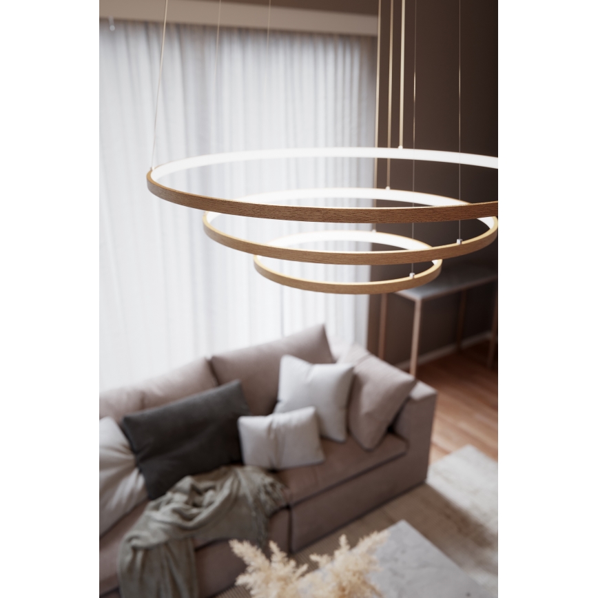 ByRydens - Suspension LED sur câble TRIONE LED/45W/230V, beige, Ø 80 cm