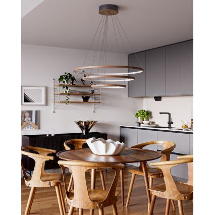 ByRydens - Suspension LED sur câble TRIONE LED/45W/230V marron Ø 80 cm