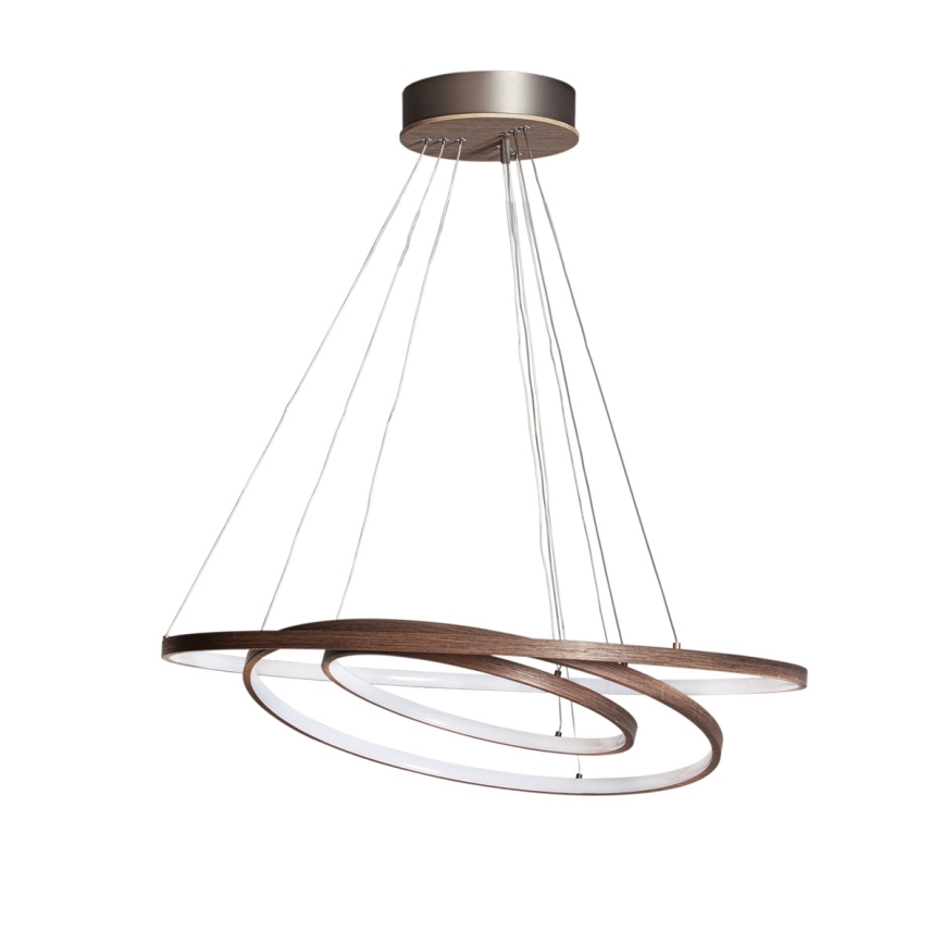 ByRydens - Suspension LED sur câble TRIONE LED/45W/230V marron Ø 80 cm