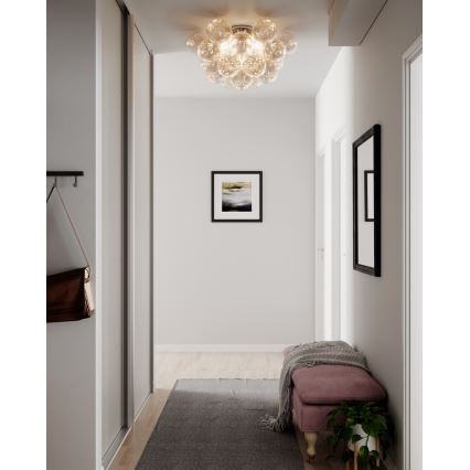 ByRydens - Plafonnier GROSS 6xG9/8W/230V fumé/marron diam. 70cm