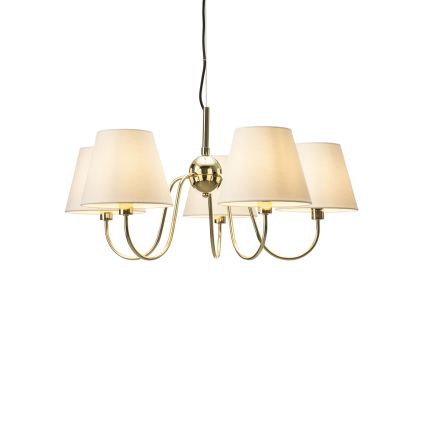 ByRydens - Suspension sur câble LYNF 5xE14/8W/230V laiton/blanc