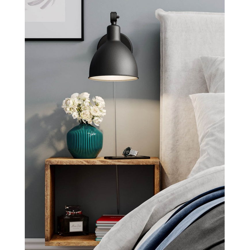 ByRydens - Applique murale BAZAR MINI 1xE27/5W/230V noir