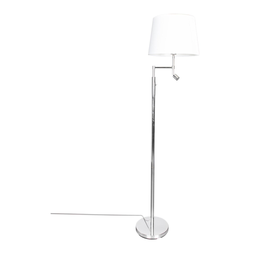 ByRydens - Lampadaire ORLANDO 1xE27/5W/230V + LED/3W blanc/chrome brillant d. 36 cm