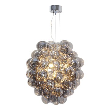 ByRydens - Lustre DELUXE suspendu sur câble 4xE14/5W/230V gris/fumé