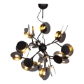 ByRydens - Suspension filaire TURNO 18xG9/4W/230V doré/noir d. 80 cm