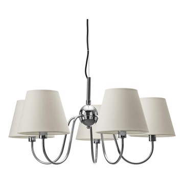 ByRydens - Suspension sur câble LYNF 5xE14/8W/230V chrome brillant/blanc