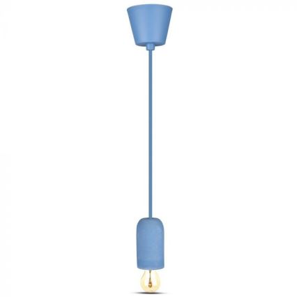 Câble d'alimentation 1xE27/60W/230V béton/bleu