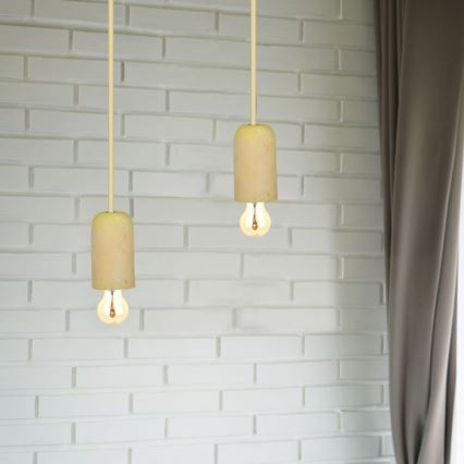 Câble d'alimentation 1xE27/60W/230V béton/jaune