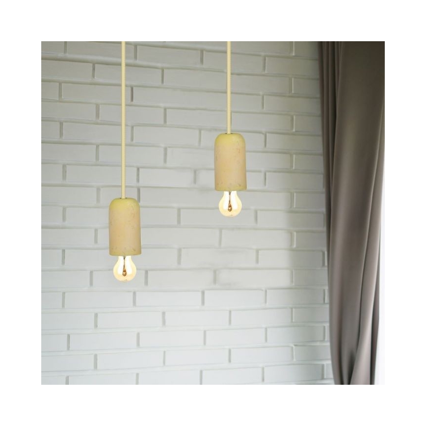 Câble d'alimentation 1xE27/60W/230V béton/jaune