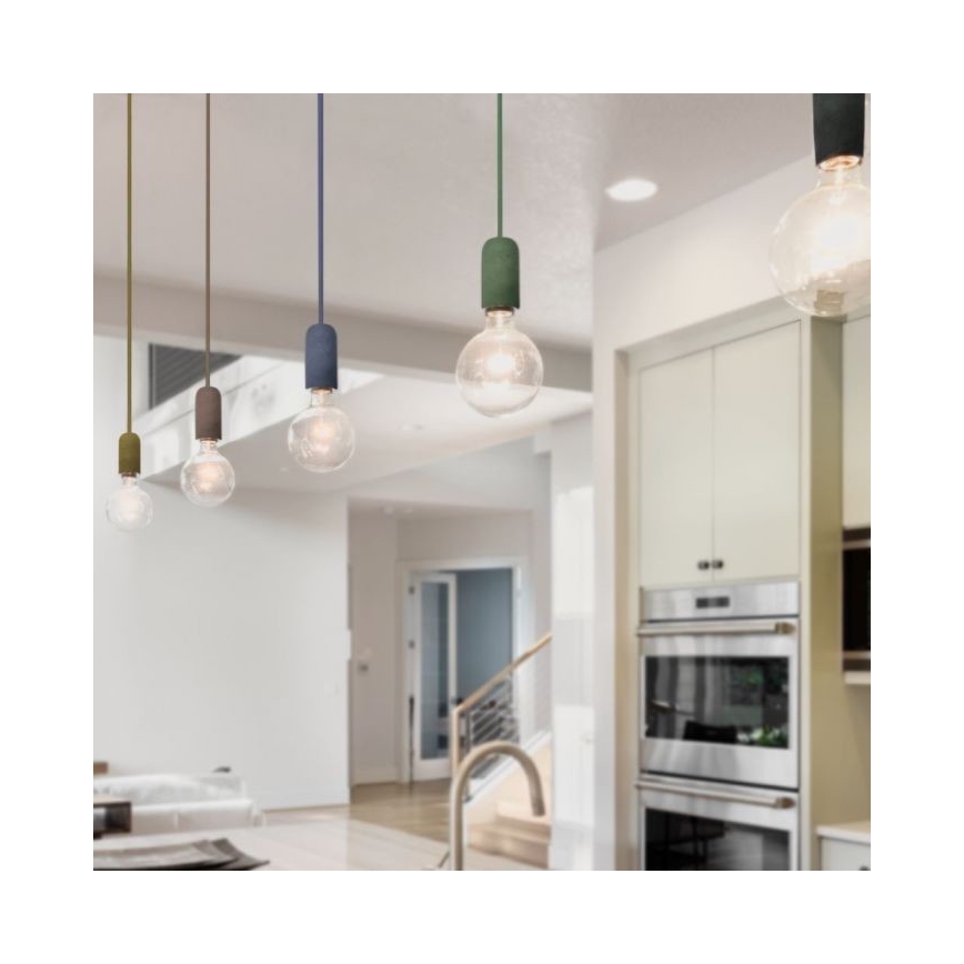 Câble d'alimentation 1xE27/60W/230V béton/jaune