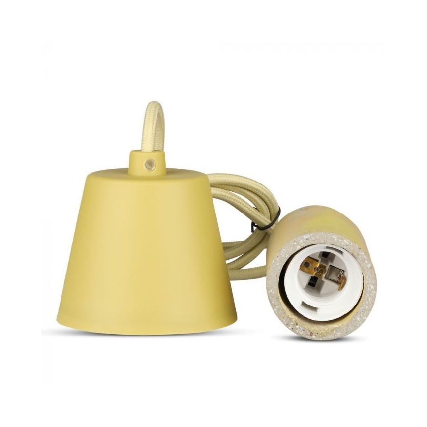 Câble d'alimentation 1xE27/60W/230V béton/jaune