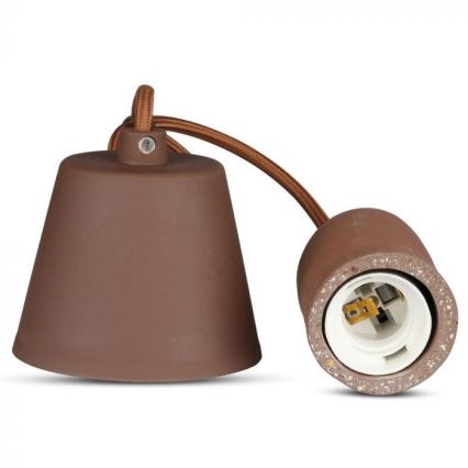 Câble d'alimentation 1xE27/60W/230V béton/marron