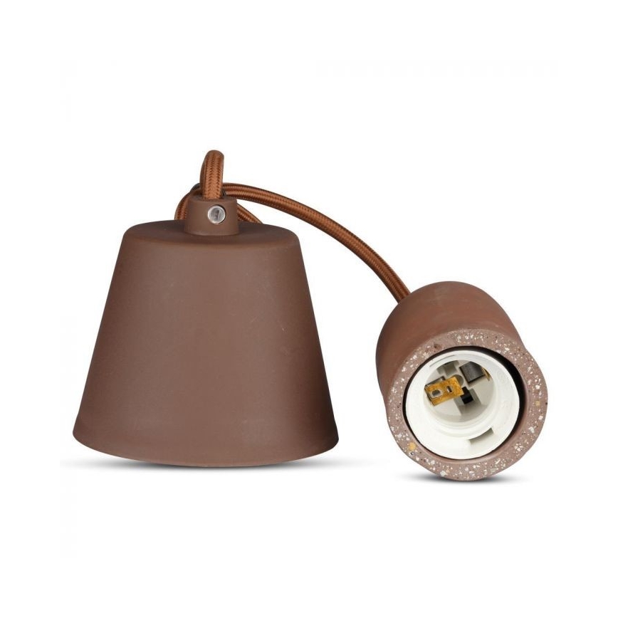 Câble d'alimentation 1xE27/60W/230V béton/marron