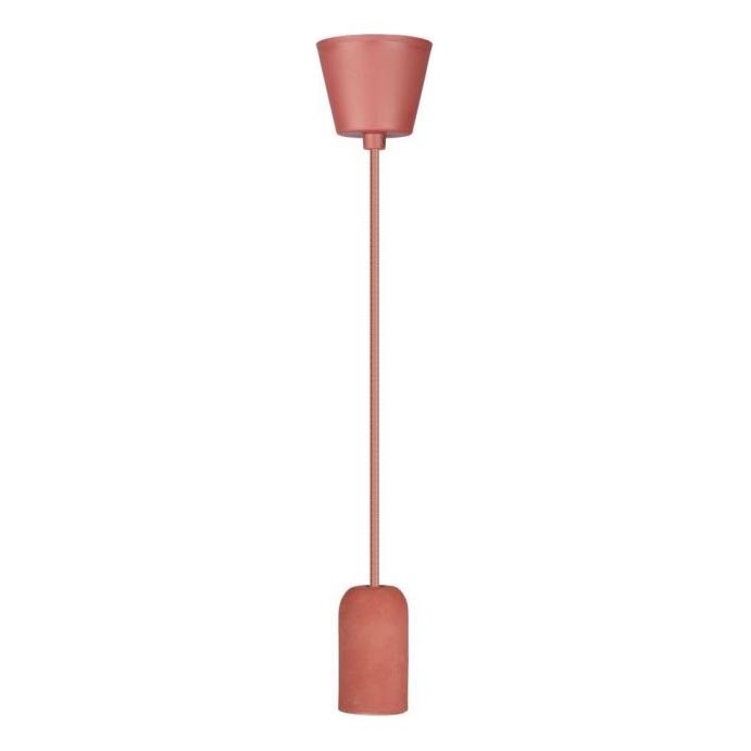 Câble d'alimentation 1xE27/60W/230V béton/rouge