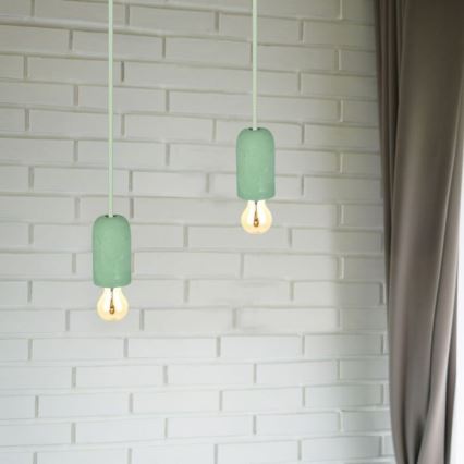 Câble d'alimentation 1xE27/60W/230V béton/vert