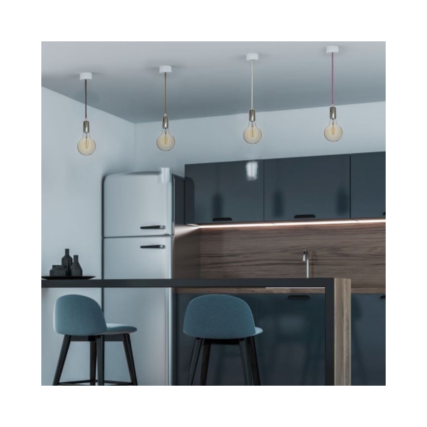 Câble d'alimentation 1xE27/60W/230V orange/chrome brillant