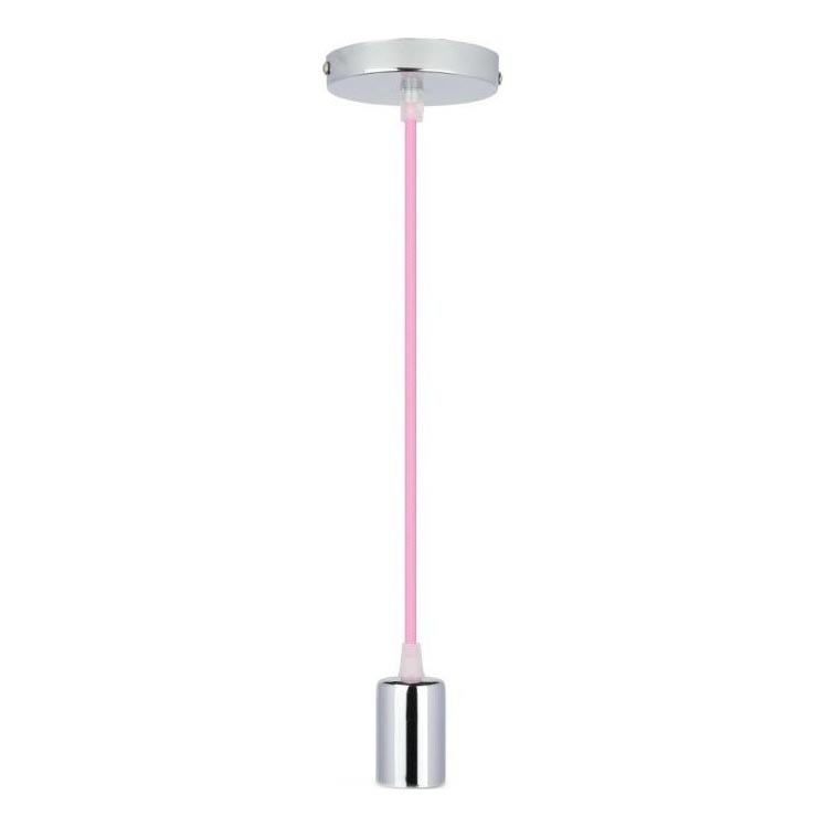 Câble d'alimentation 1xE27/60W/230V rose clair/chrome brillant