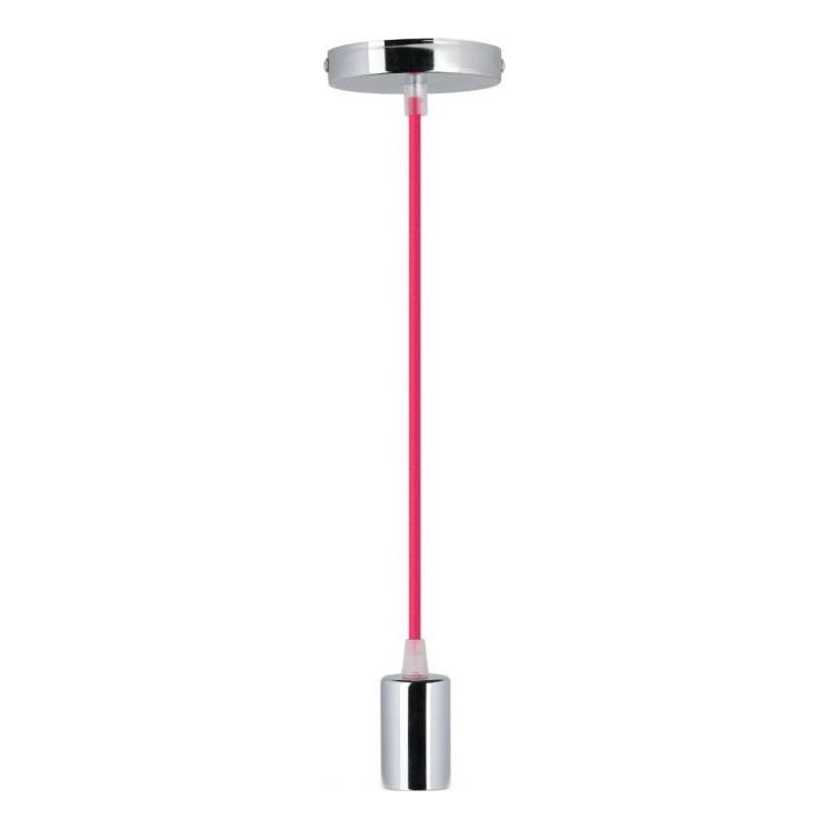 Câble d'alimentation 1xE27/60W/230V rose foncé/chrome brillant