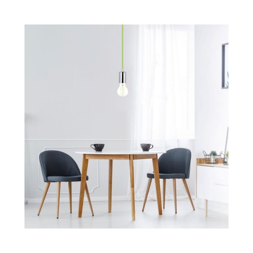 Câble d'alimentation 1xE27/60W/230V vert/chrome brillant