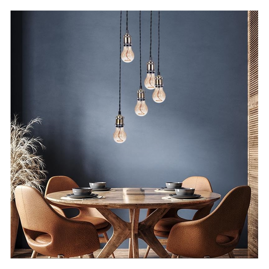Câble d'alimentation 5xE27/60W/230V bronze