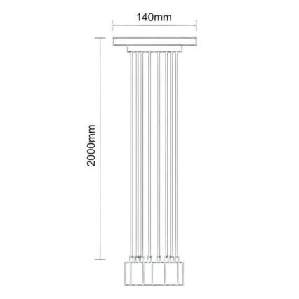 Câble d'alimentation 6xE27/60W/230V araignée noir