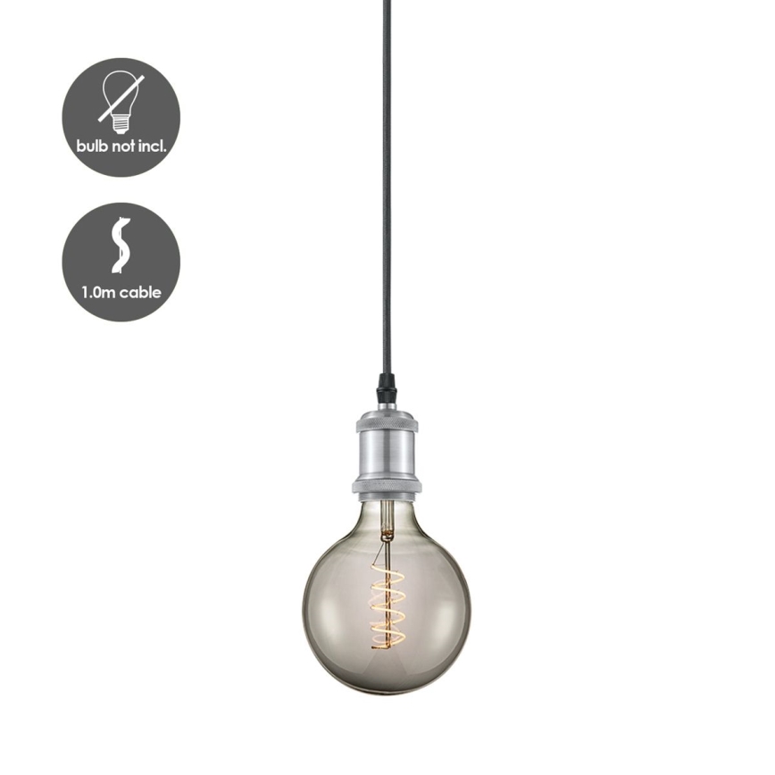 Câble d'alimentation VINTAGE 1xE27/60W/230V chrome mat