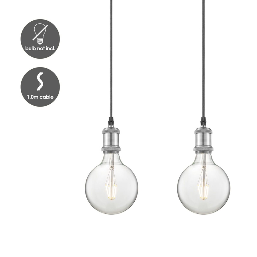 Câble d'alimentation VINTAGE 3xE27/40W/230V chrome mat