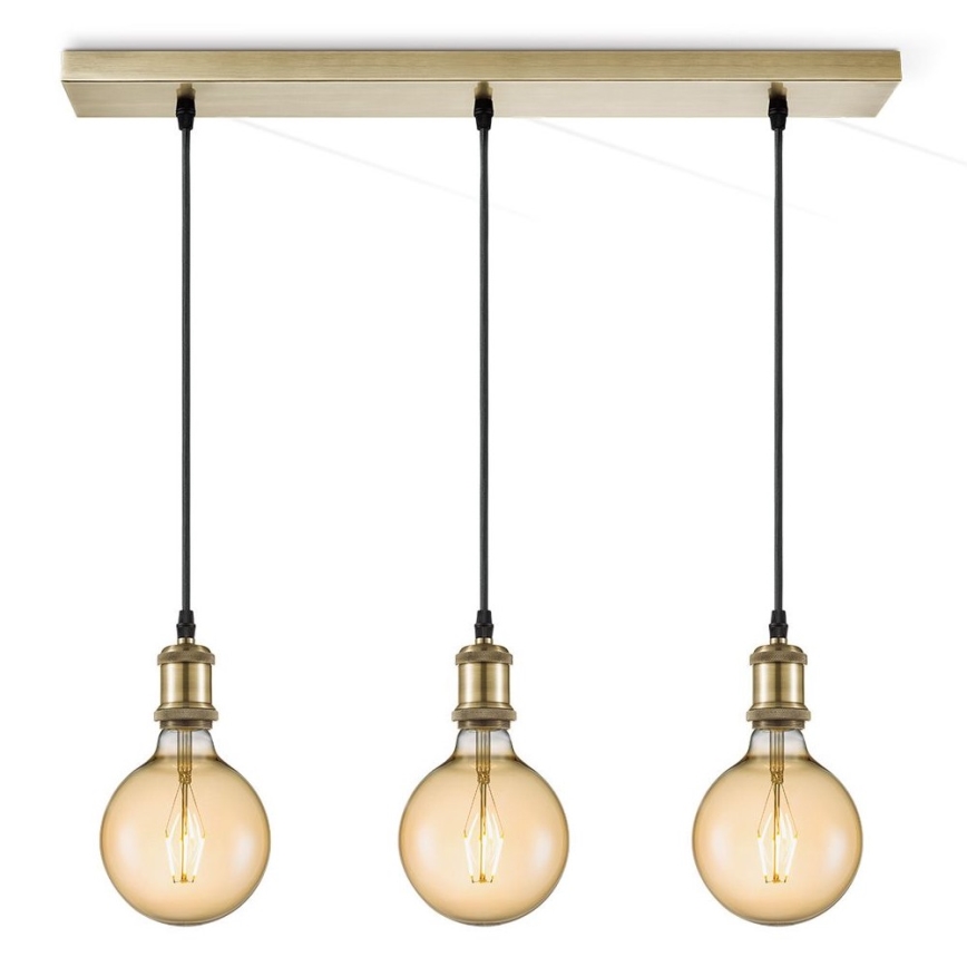 Câble d'alimentation VINTAGE 3xE27/40W/230V laiton